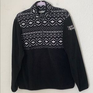 Arctic Image Fleece Black White 3/4 Zip Men’s Sweater Pullover Size M